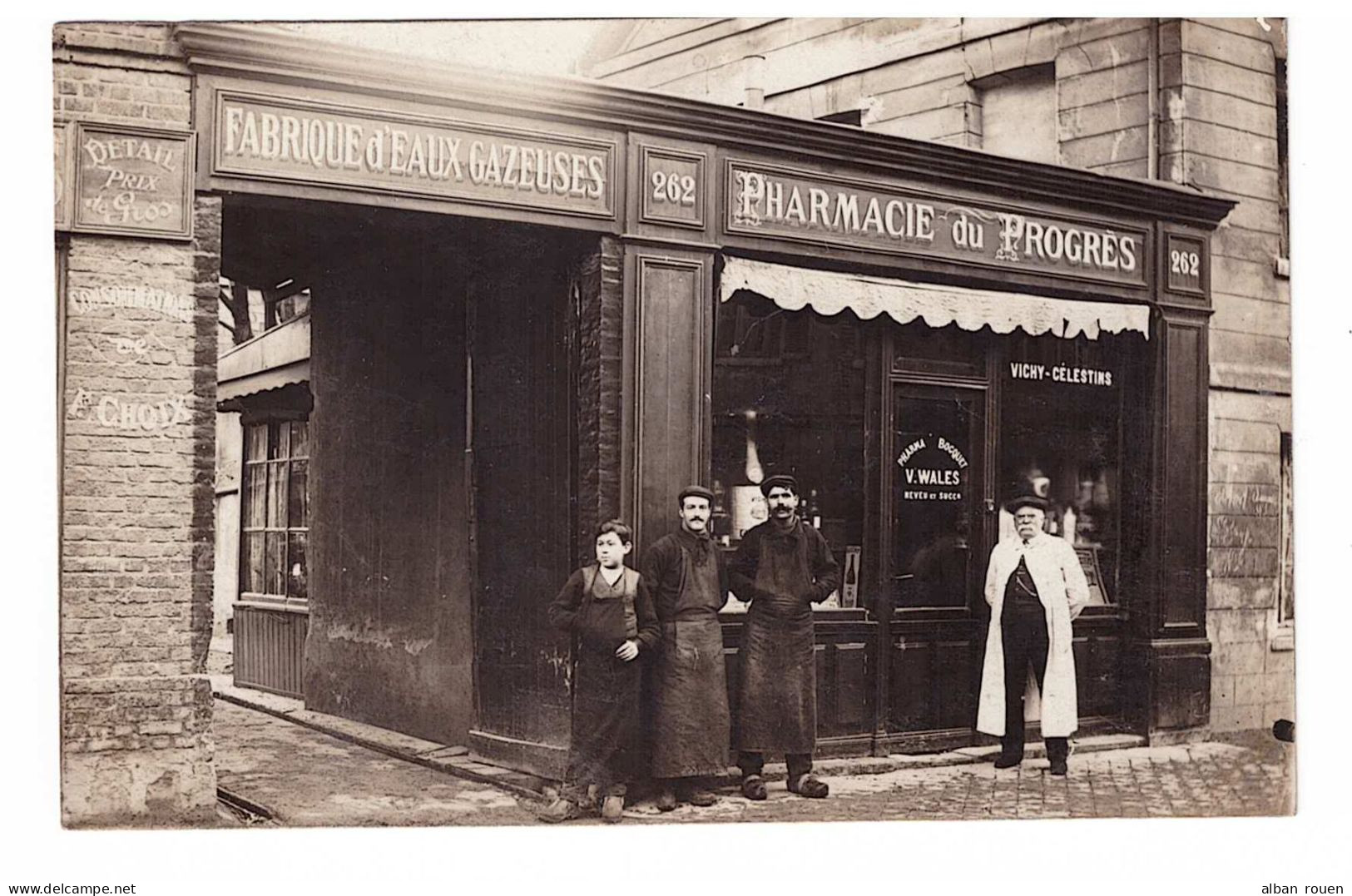 CPP 348 - CARTE PHOTO - SOTTEVILLE LES ROUEN - Pharmacie Du Progres - Fabrique D'Eaux Gazeuses - Sotteville Les Rouen