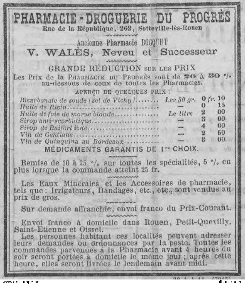 CPP 348 - CARTE PHOTO - SOTTEVILLE LES ROUEN - Pharmacie Du Progres - Fabrique D'Eaux Gazeuses - Sotteville Les Rouen