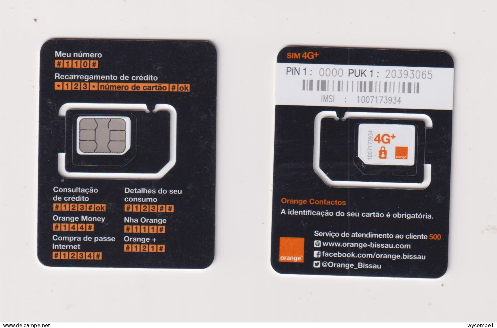 GUINEA BISSAU - Orange 4G Unused Chip SIM Phonecard - Guinea-Bissau
