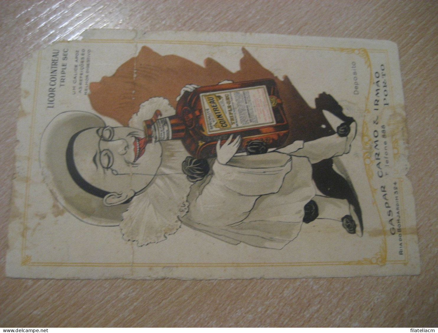 COINTREAU Licor PORTO 1921 To Figueira Da Foz Damaged Bilhete Postal Postcard PORTUGAL - Advertising
