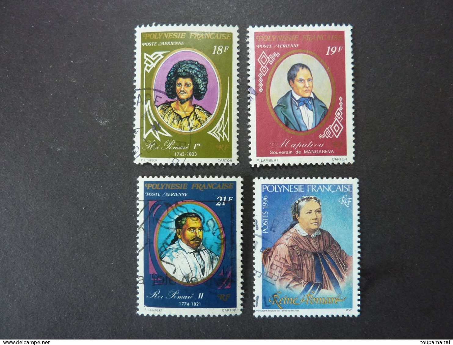 POLYNESIE FRANCAISE, Poste Aérienne, ROIS Et REINES De TAHITI, Années 1976-77-96, YT N° 106-107-117 + 506, Oblitérés - Gebruikt