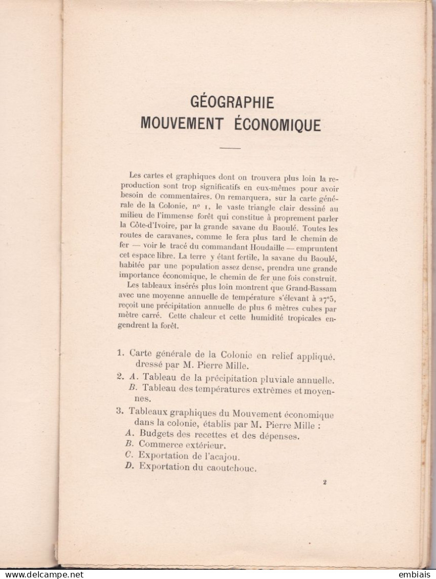 CÔTE D'IVOIRE Exposition Universelle 1900 Les Colonies Françaises La Côte D'Ivoire CATALOGUE RAISONNÉ Par Pierre Mille - 1801-1900