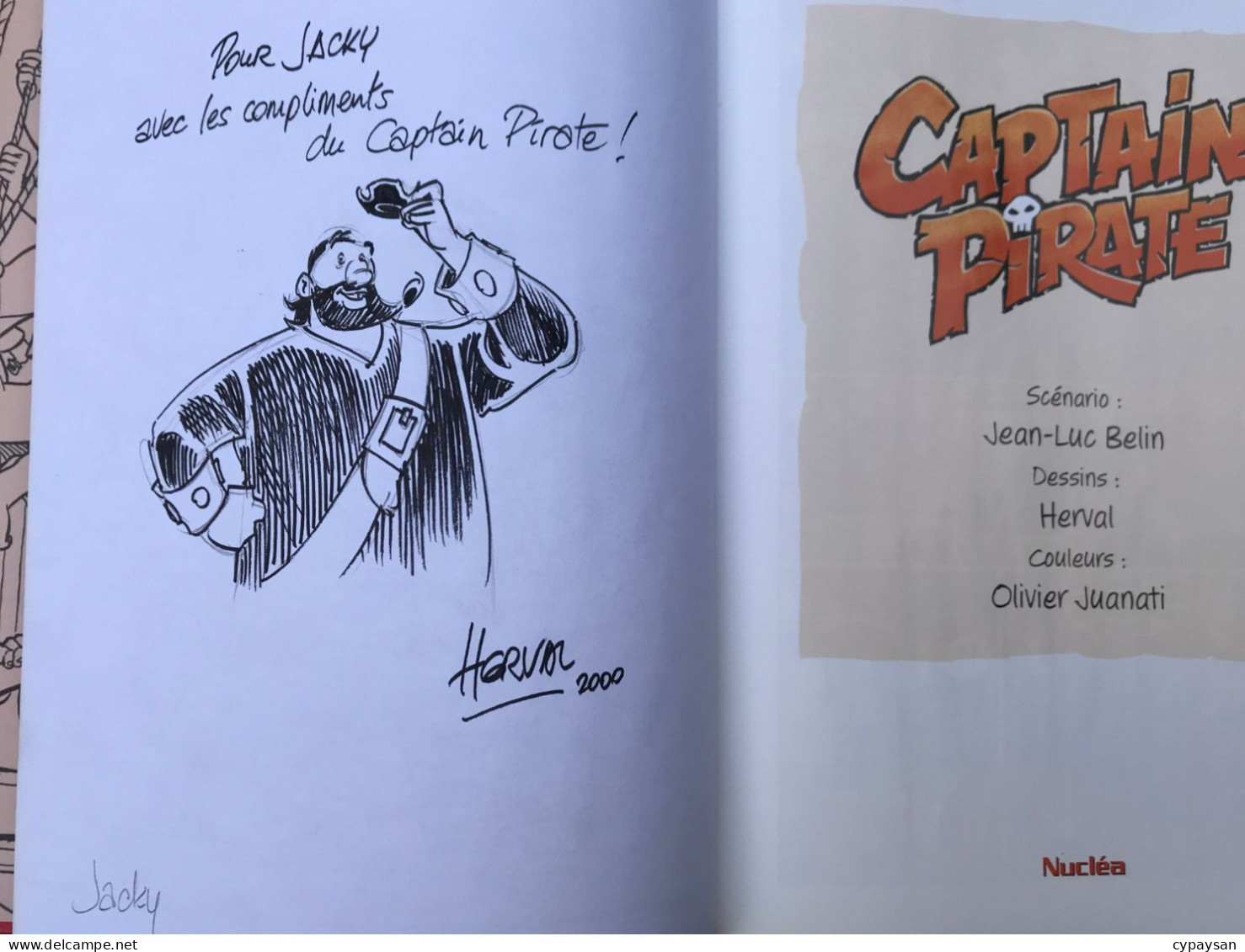 Captain Pirate EO DEDICACE BE Nucléa 04/2000 Belin Herval (BI2) - Dediche