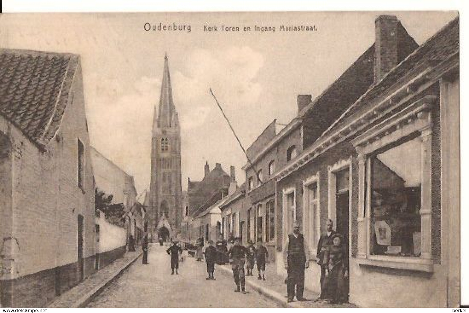 OUDENBURG KERK TOREN En Ingang MARIASTRAAT Feldpost 1917 1407 D1 Geen Uitgever! - Oudenburg