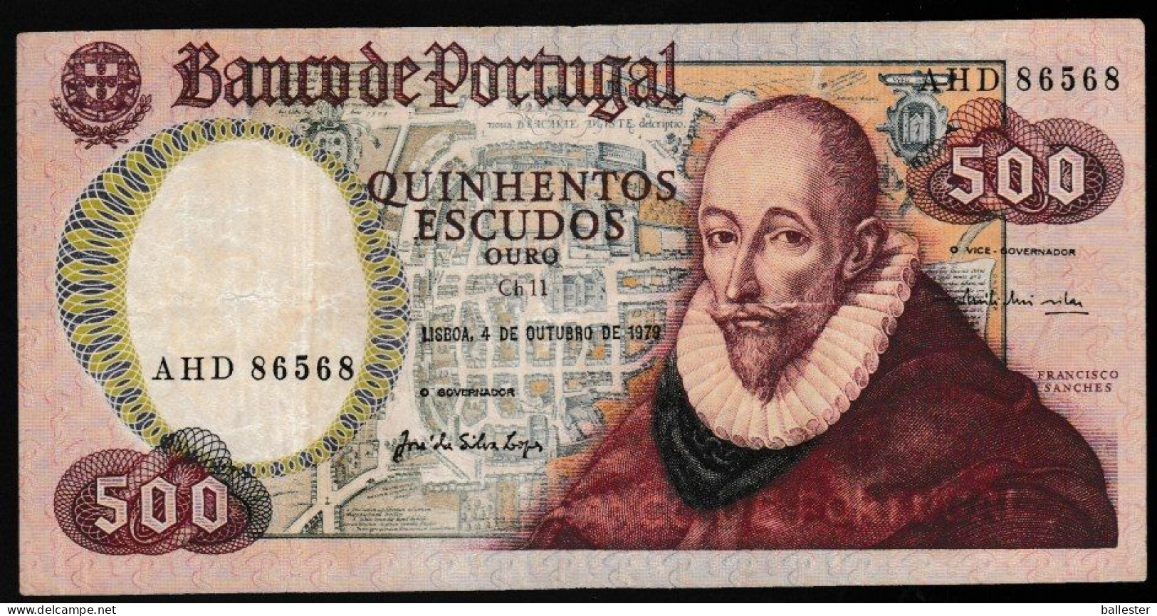 Portugal - Nota 500 Escudos Francisco Sanches 1979 (CAPICUA 86568) - Portugal