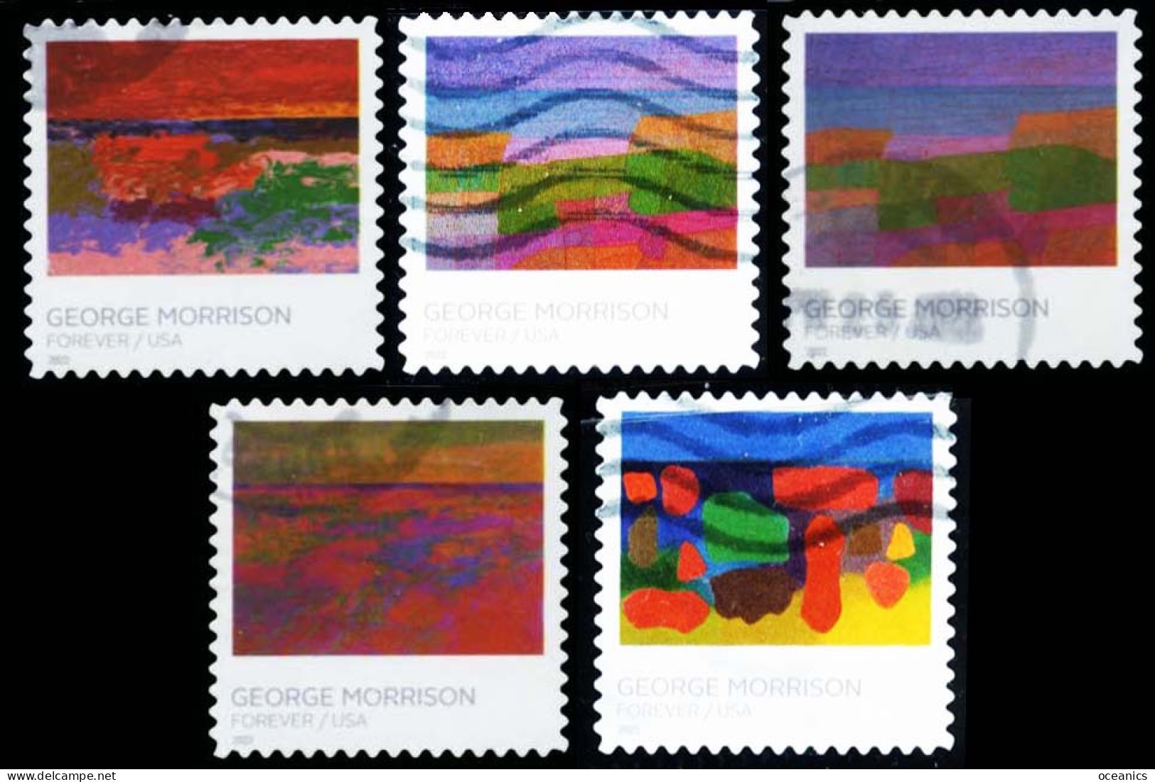 Etats-Unis / United States (Scott No.5689-92 - Paintings By George Morrison) (o) Set Of 5 - Gebruikt