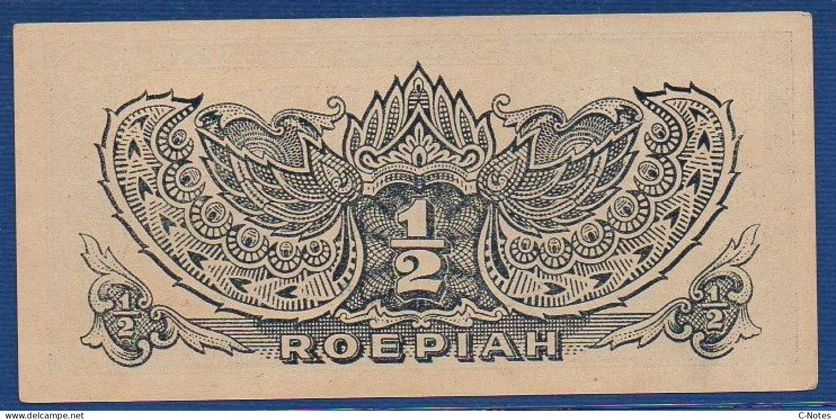 NETHERLANDS INDIES  - P.128 – ½ Roepiah 1944 AUNC, S/n SP - Niederländisch-Indien