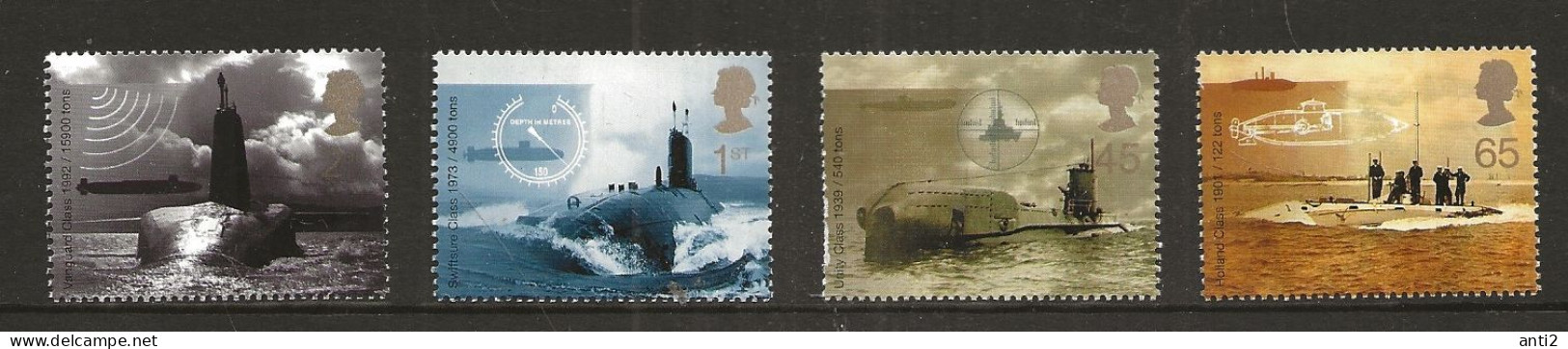 Great Britain 2001 Centenary Of The Royal Navy Submarine Weapon (I). Mi  1928-1931 MNH(**) - Ungebraucht