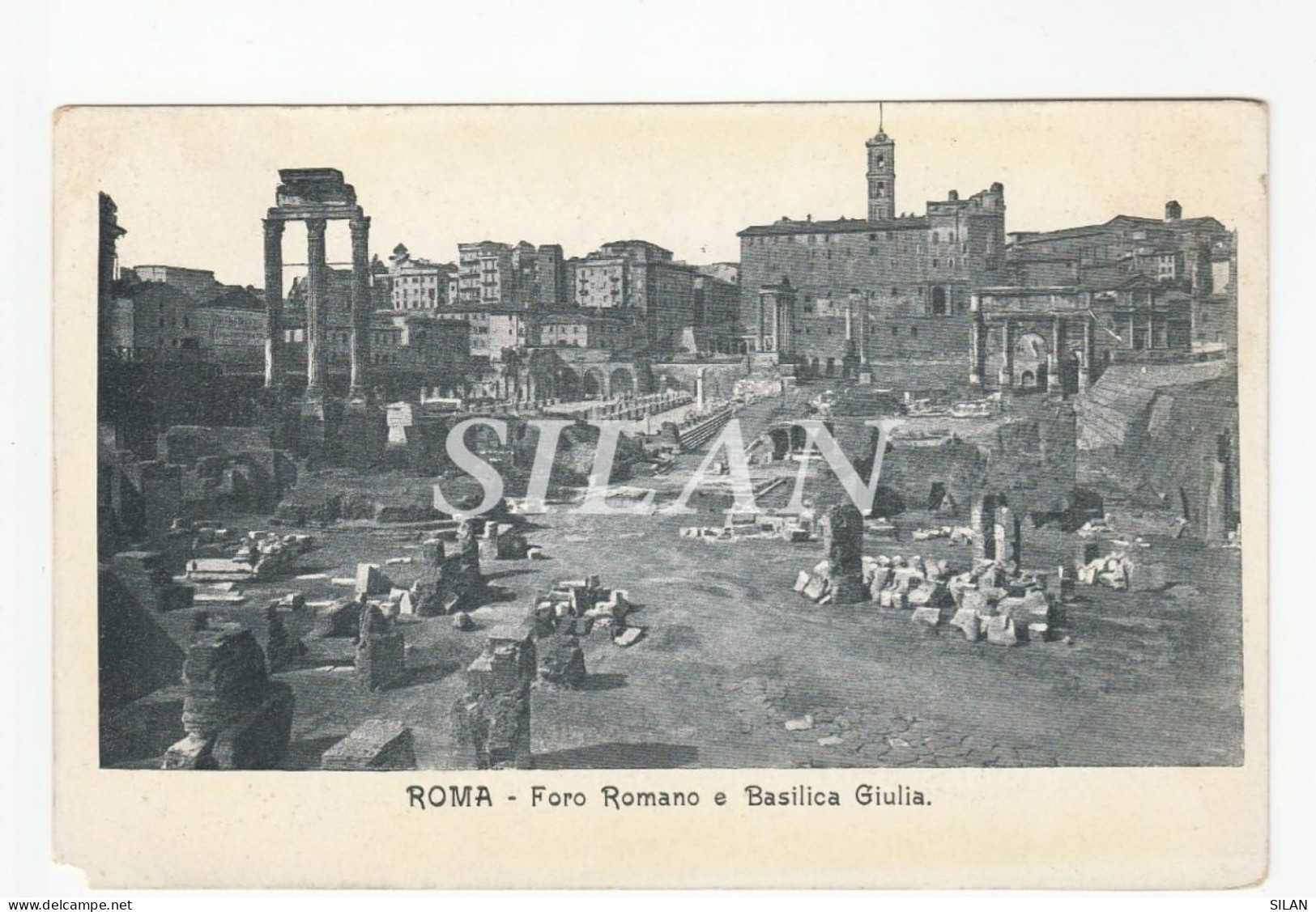 Postal Antigua Italia Roma Foro Romano E Basilica Giulia - Antiek