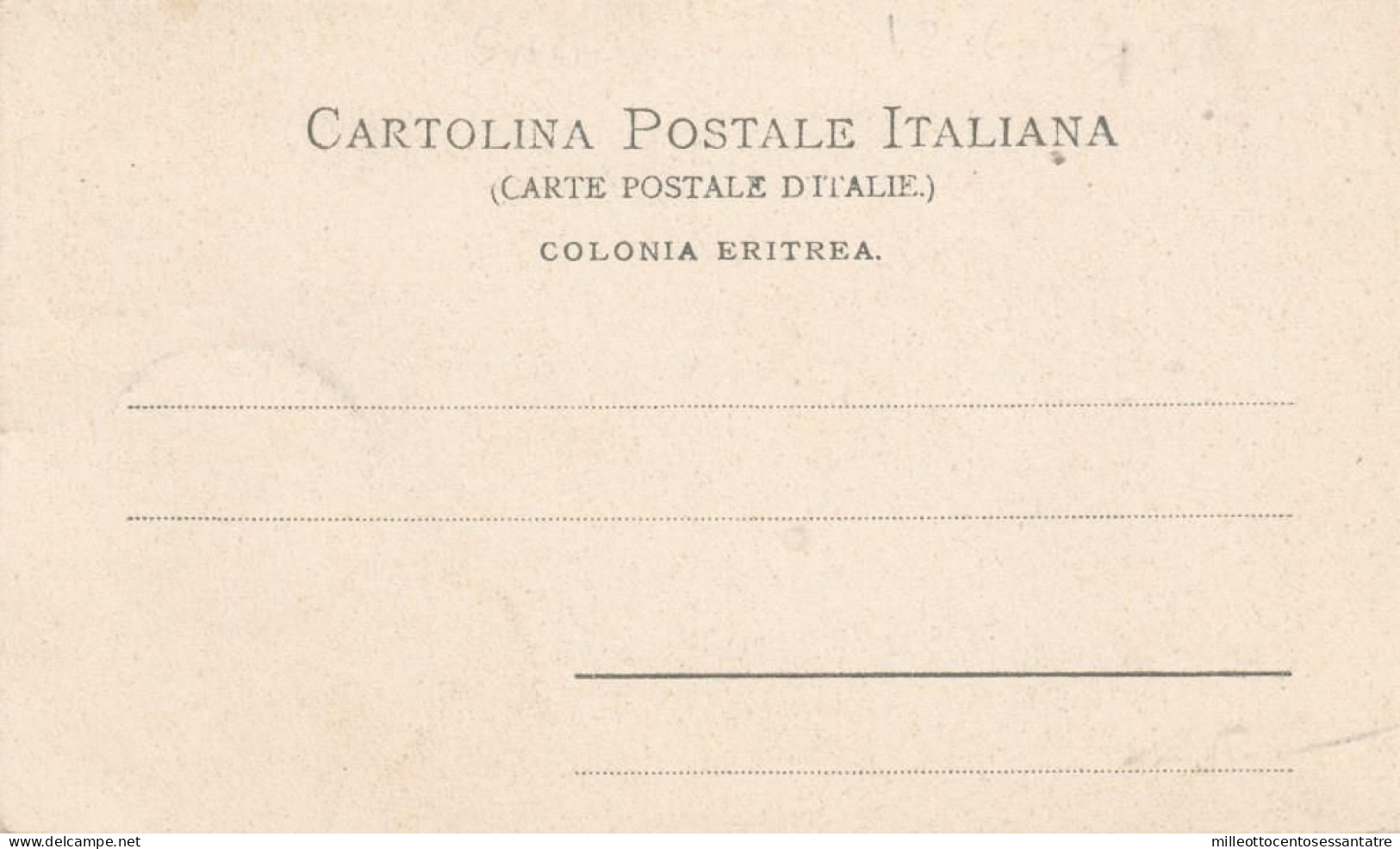 CO773 - ERITREA - Cartolina Fotografica Del 1903 Da SAGANEITI Con Coppia Cent 1 Bruno - Floreale - Al Fronte - Erythrée