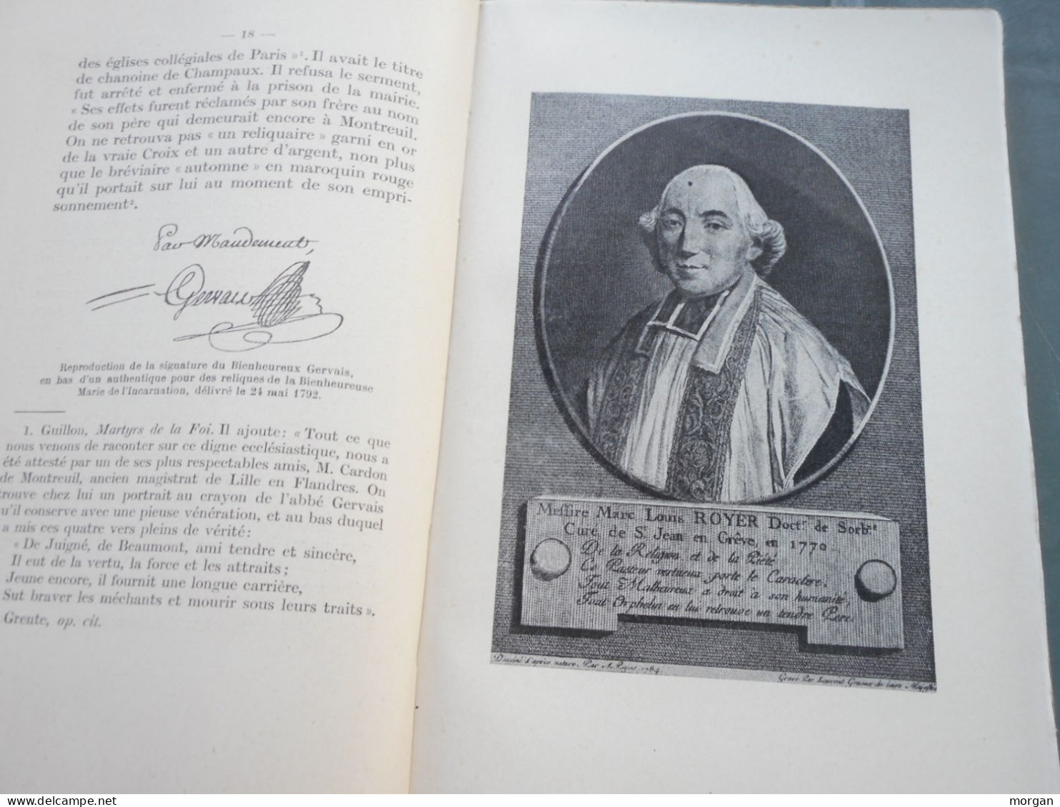 1931, LES BIENHEUREUX MARTYRS DE L'ABBAYE SAINT GERMAIN DES PRES IMMOLES EN 1792, TIRAGE 500 EX. - 1901-1940