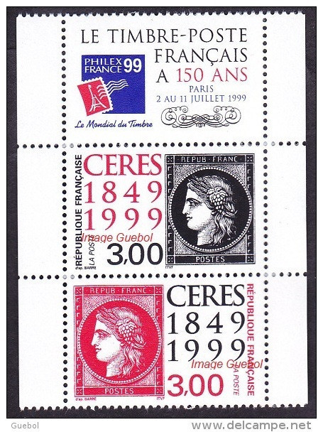 France N° 3212 A ** Anniversaire Du Premier Timbre Français, Cérès Noir Et Rouge - Unused Stamps