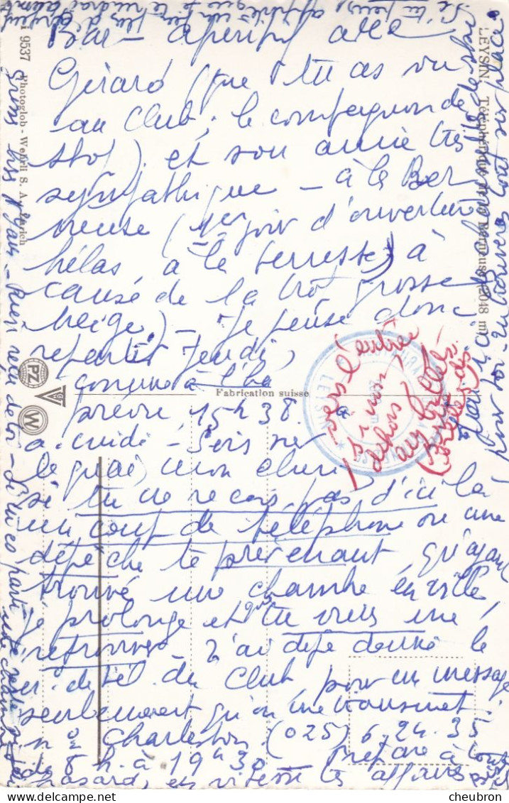 SUISSE . LEYSIN. TELEPHERIQUE  DE LA BERNEUSE.  ANNÉES 50 + TEXTE - Leysin