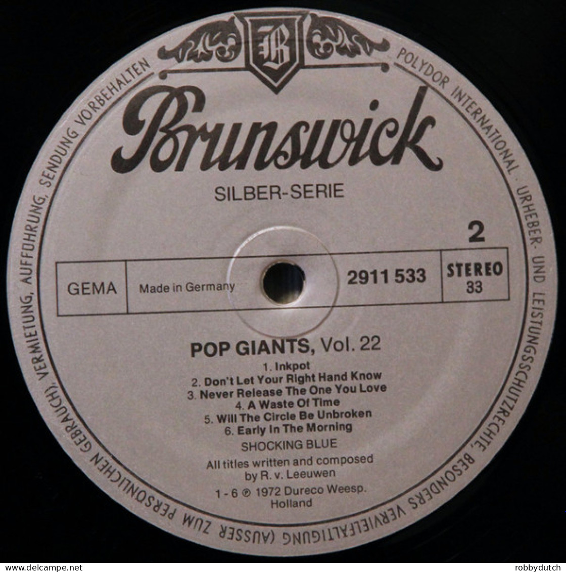 * LP *  SHOCKING BLUE - POP GIANTS Vol.22 (Germany 1972 EX-) - Rock