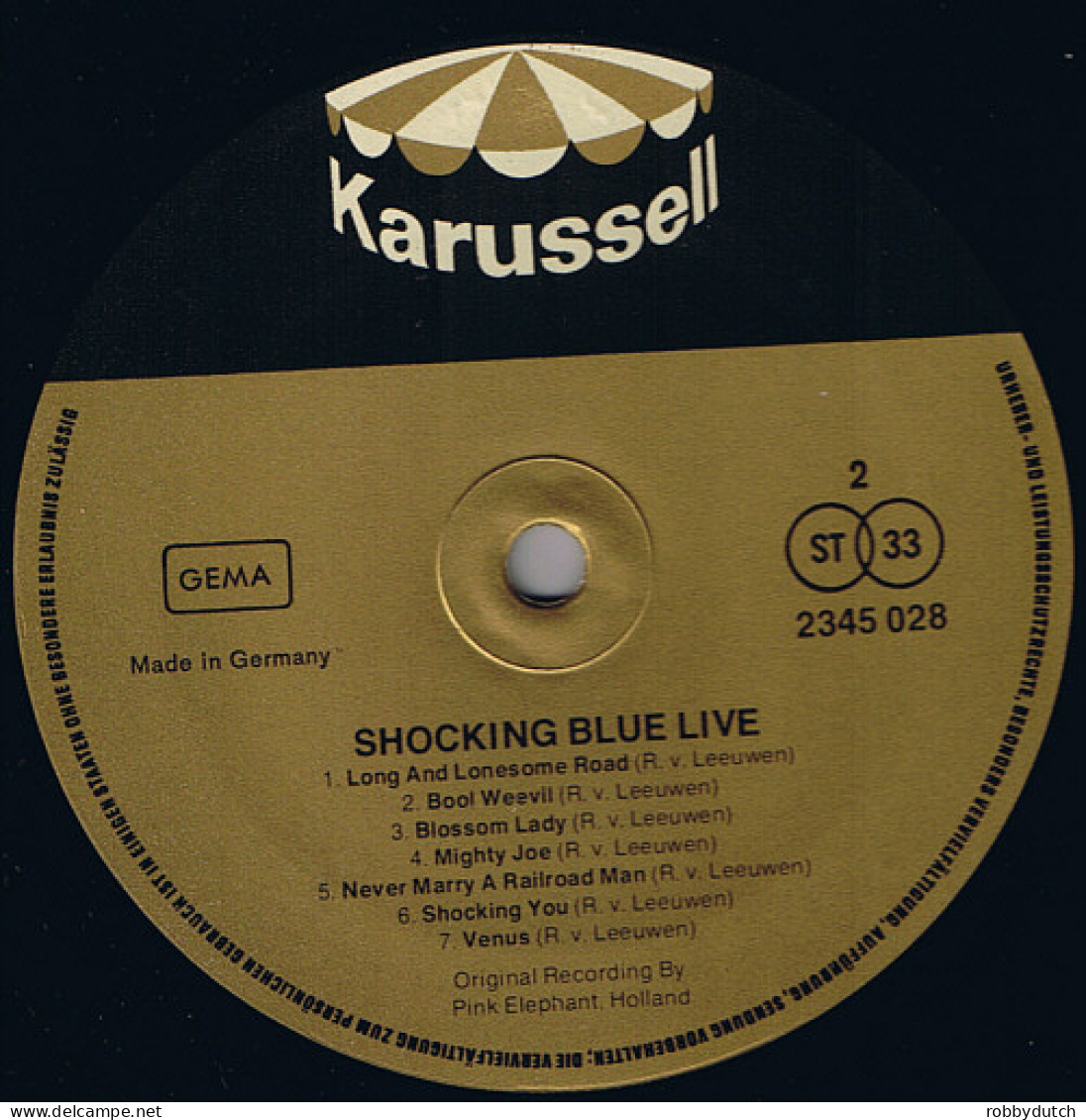 * LP *  SHOCKING BLUE - LIVE (Germany 1972 EX-) - Rock