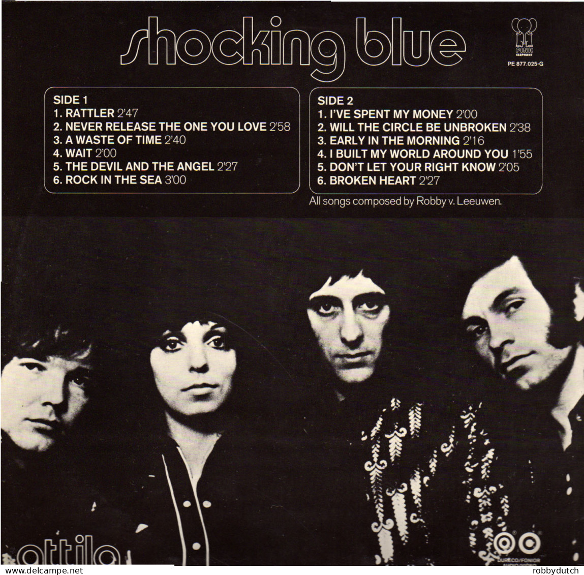 * LP *  SHOCKING BLUE - ATTILA (title On Cover, Front + Back); ATTILLA (title On Both Labels) (NL 1972 EX!!) - Rock