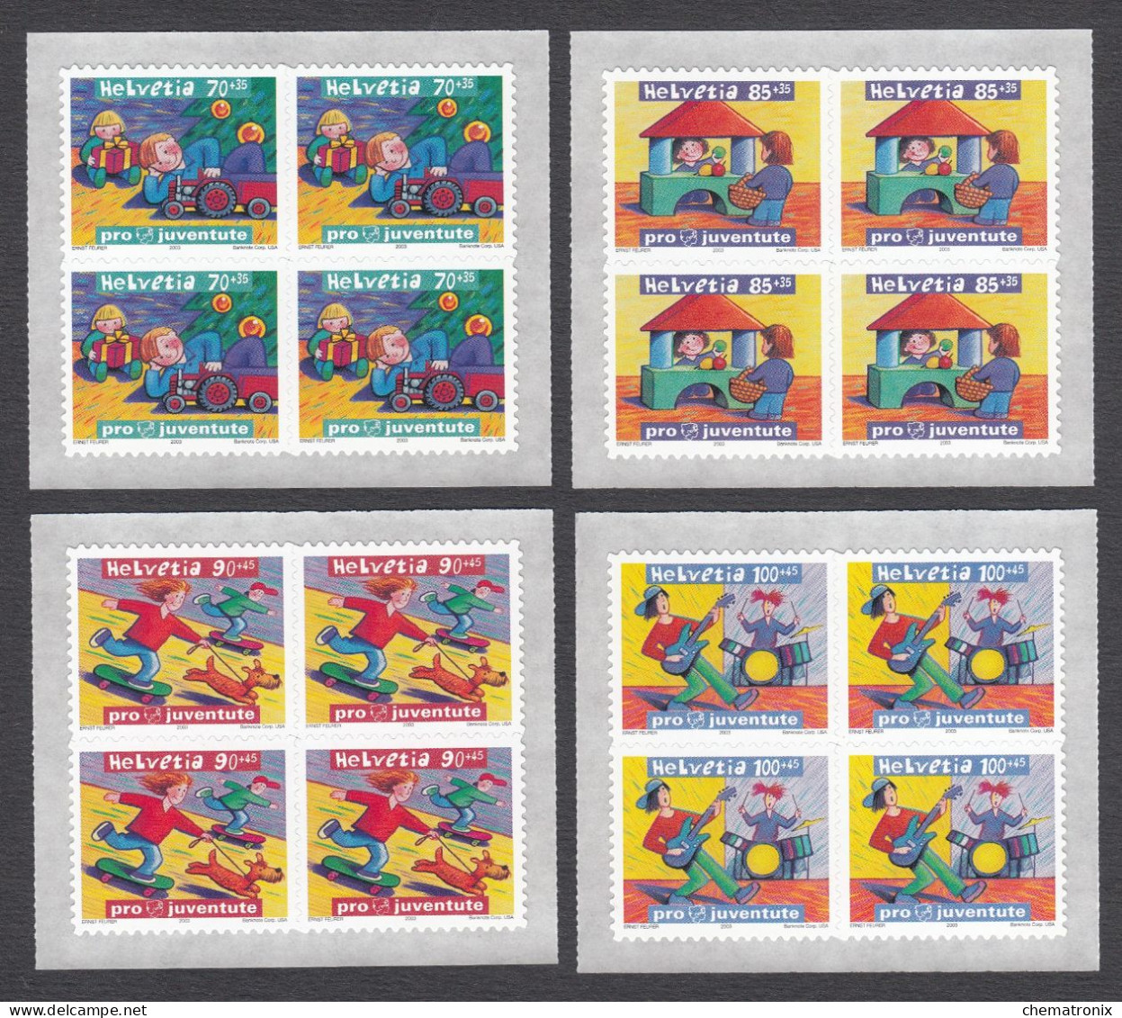 Suiza / Schweiz 2003 -- Michel: 1853-1856 -- Blocks Of 4 -- MNH** - Unused Stamps