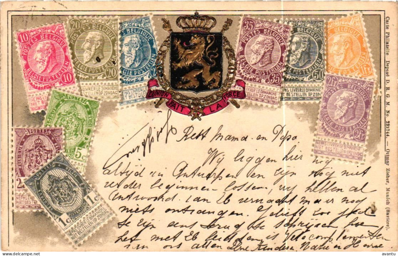 POSTZEGELKAART  1912 - Briefmarken (Abbildungen)