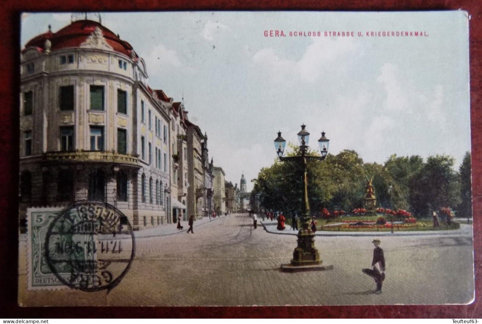 AK Gera ; Schloss Strasse U. Kriegerdenkmal - Gera