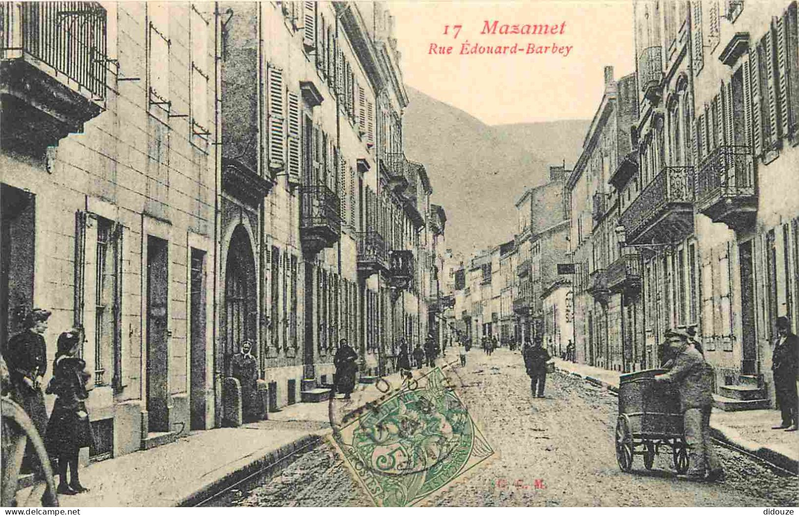 81 - Mazamet - Rue Edouard Barbey - Animée - CPA - Oblitération Ronde De 1907 - Voir Scans Recto-Verso - Mazamet