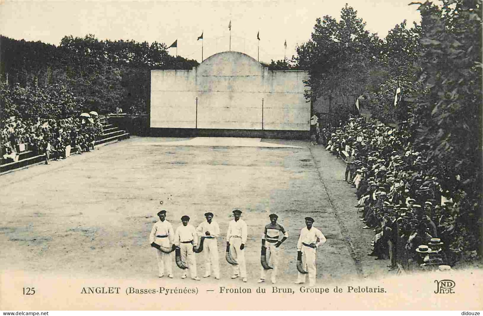 64 - Anglet - Fronton Du Brun - Groupe De Pelotaris - Animée - Pelote Basque - CPA - Carte Neuve - Voir Scans Recto-Vers - Anglet