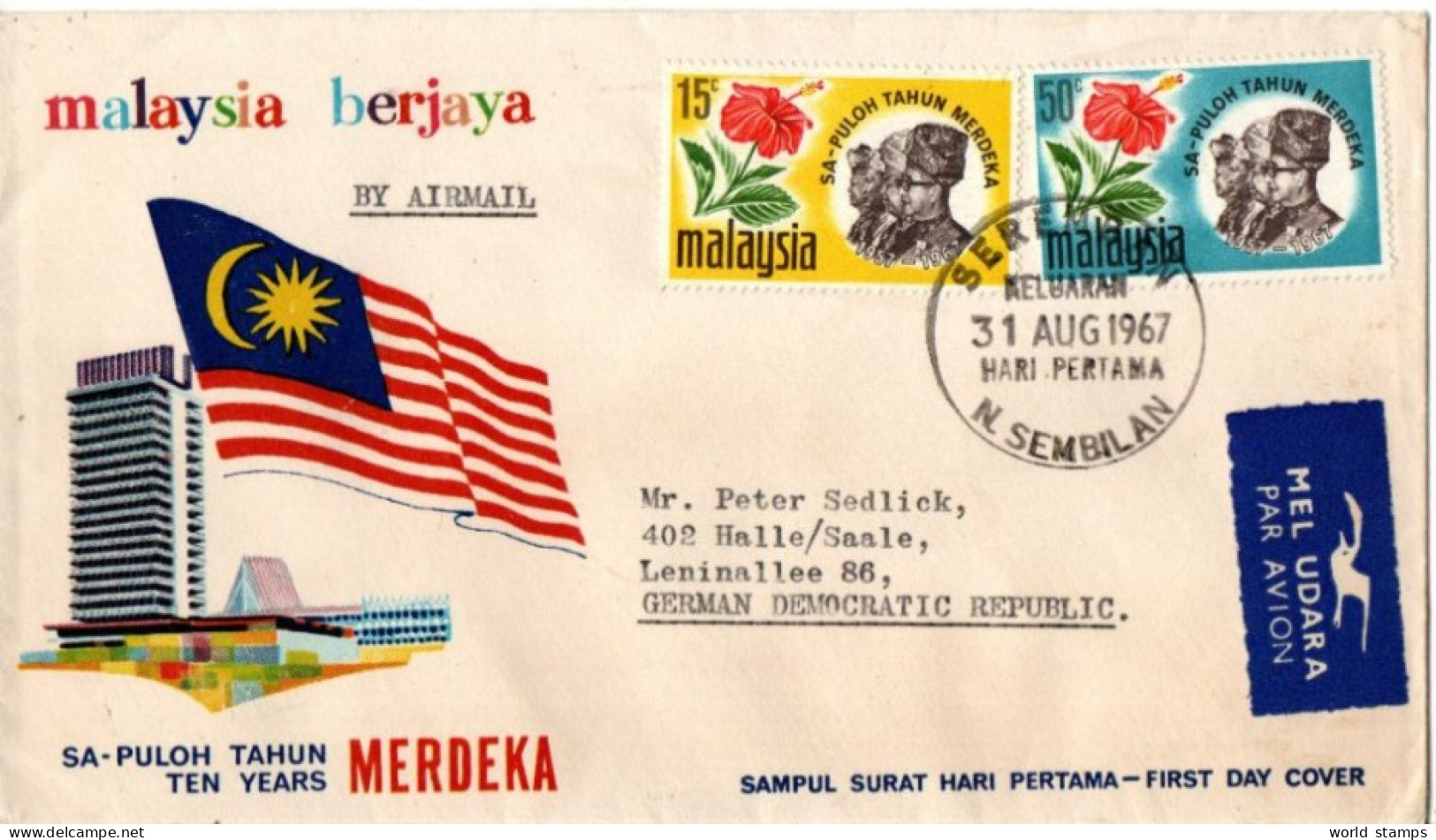 MALAYSIA 1967 FDC - Malasia (1964-...)