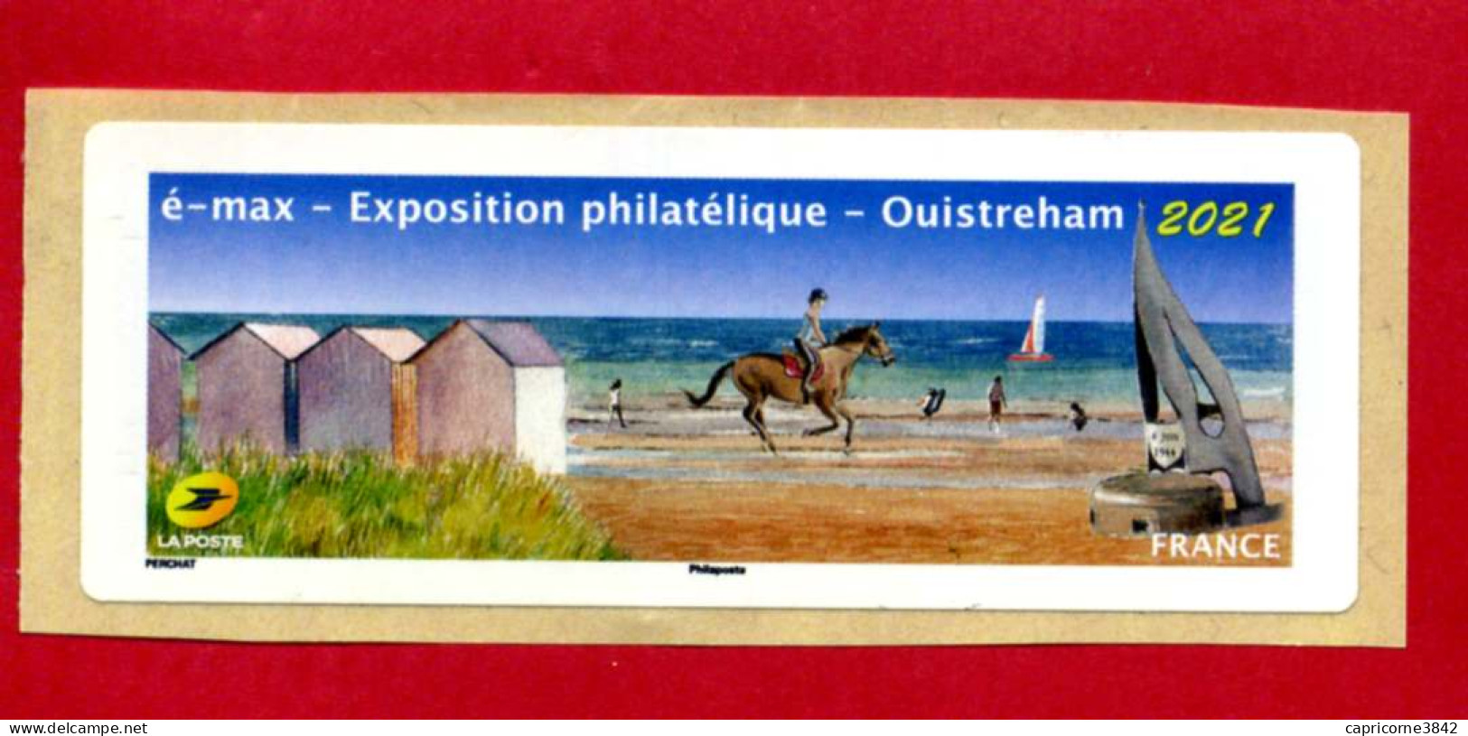 2021 - Vignette Lisa SPECIMEN Vierge - Exposition Philatélique Et E-max  à Ouistreham - 2010-... Illustrated Franking Labels