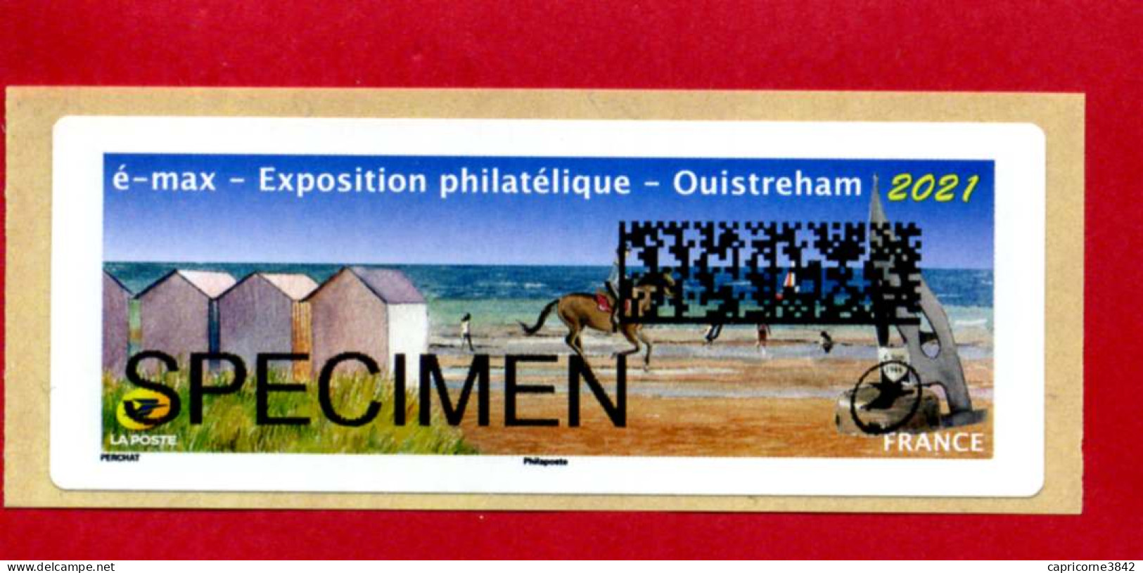 2021 - Vignette Lisa SPECIMEN - Exposition Philatélique Et E-max  à Ouistreham - 2010-... Illustrated Franking Labels