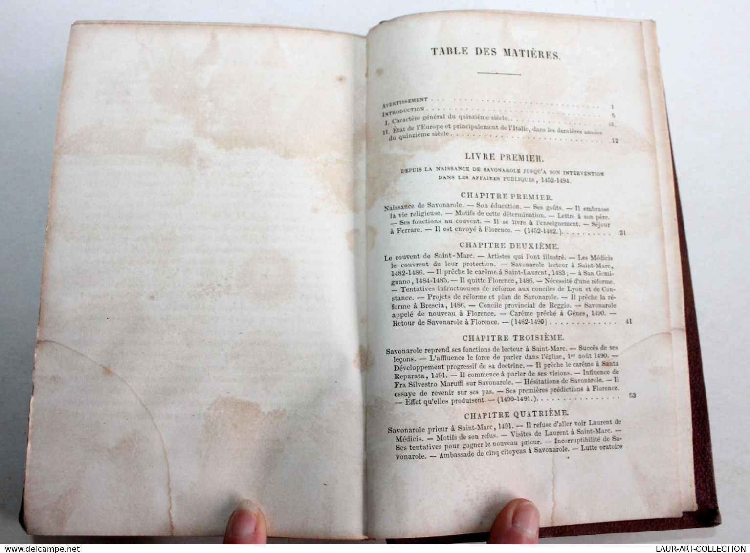 RARE DÉDICACÉ! JEROME SAVONAROLE D'APRES LES DOCUMENTS ORIGINAUX De PERRENS 1856 / ANCIEN LIVRE XIXe SIECLE (2603.6) - Libri Con Dedica