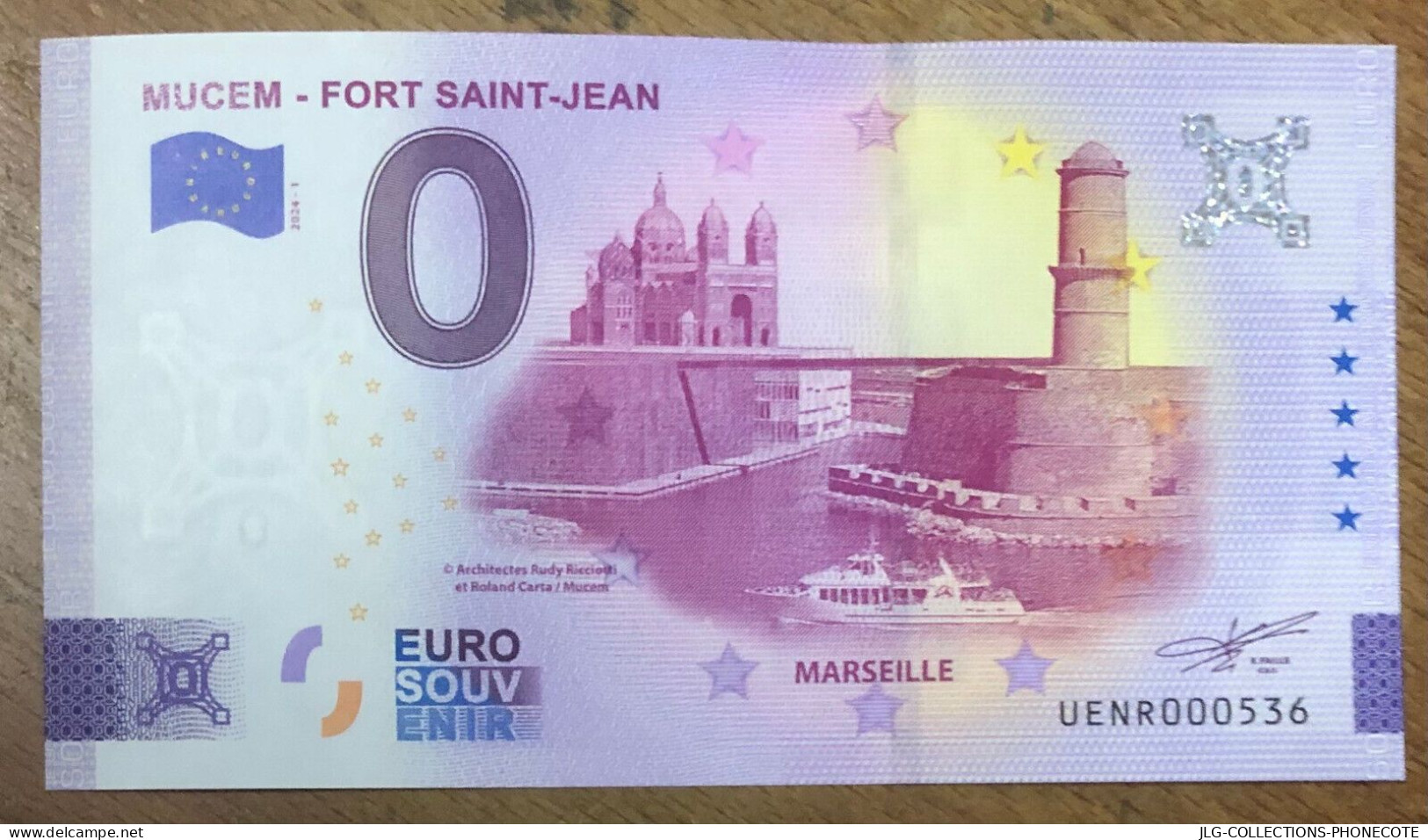 2024 MUCEM FORT SAINT-JEAN MARSEILLE BILLET 0 EURO SOUVENIR 0 EURO SCHEIN BANKNOTE PAPER MONEY BILLETE - Prove Private