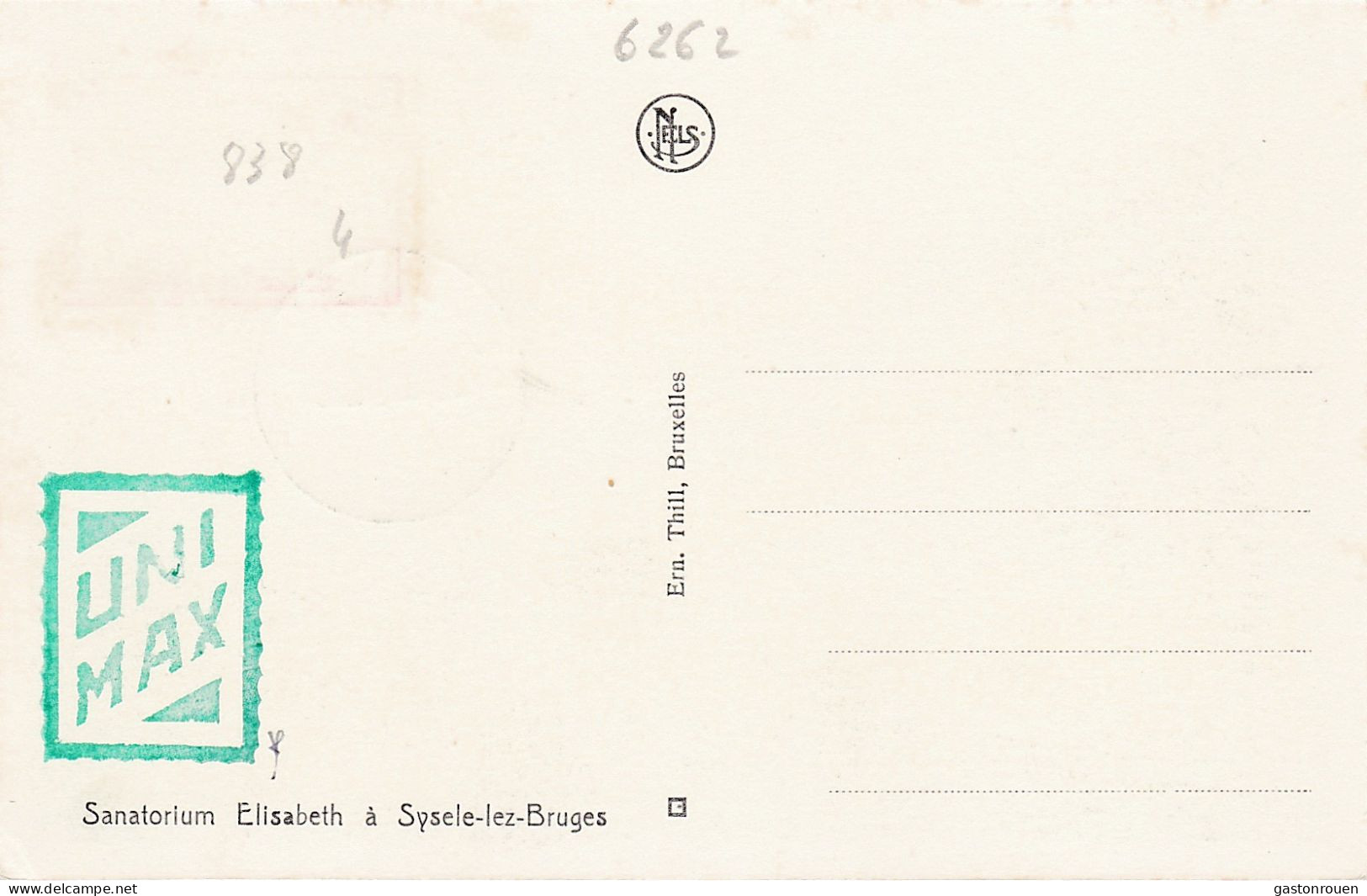 Carte Maximum Belgique 1951 838 Sanatorium Elisabeth à Sysele Lez Bruges - 1934-1951