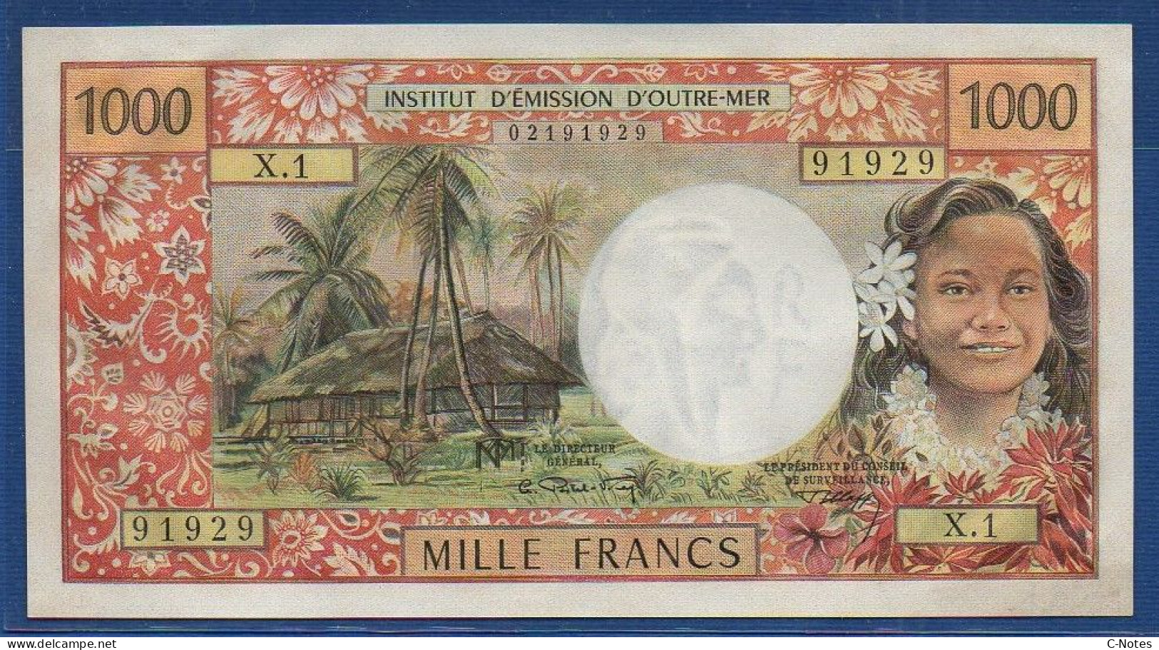 NEW CALEDONIA - Nouméa  - P.61 – 1000 Francs ND (1969) UNC-, S/n X.1 91929 - Nouméa (Neukaledonien 1873-1985)