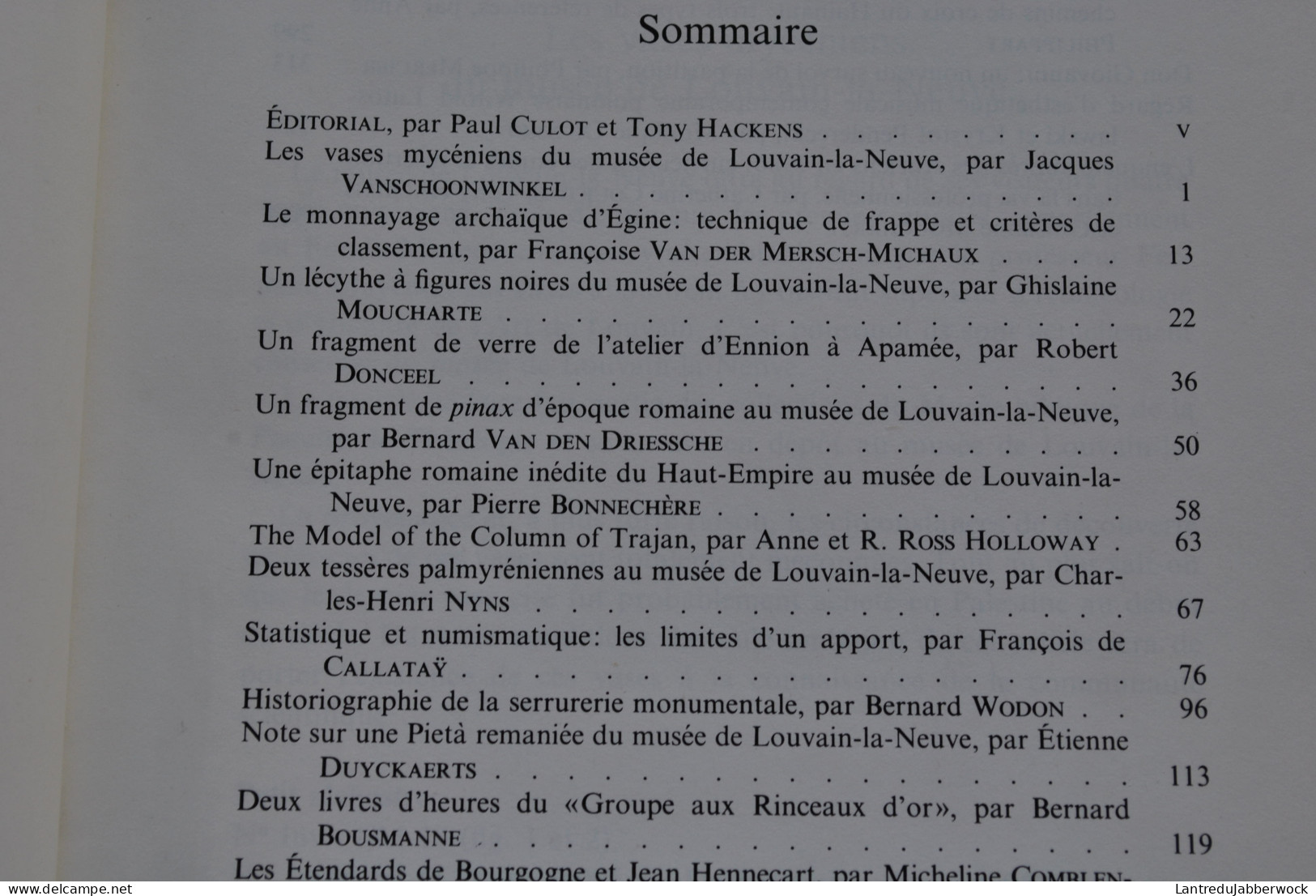 REVUE DES ARCHÉOLOGUES ET HISTORIENS D'ART DE LOUVAIN 20 1987 Dentelle Dinant Serrurerie Ennion Apamée Saint Corentin  - Art