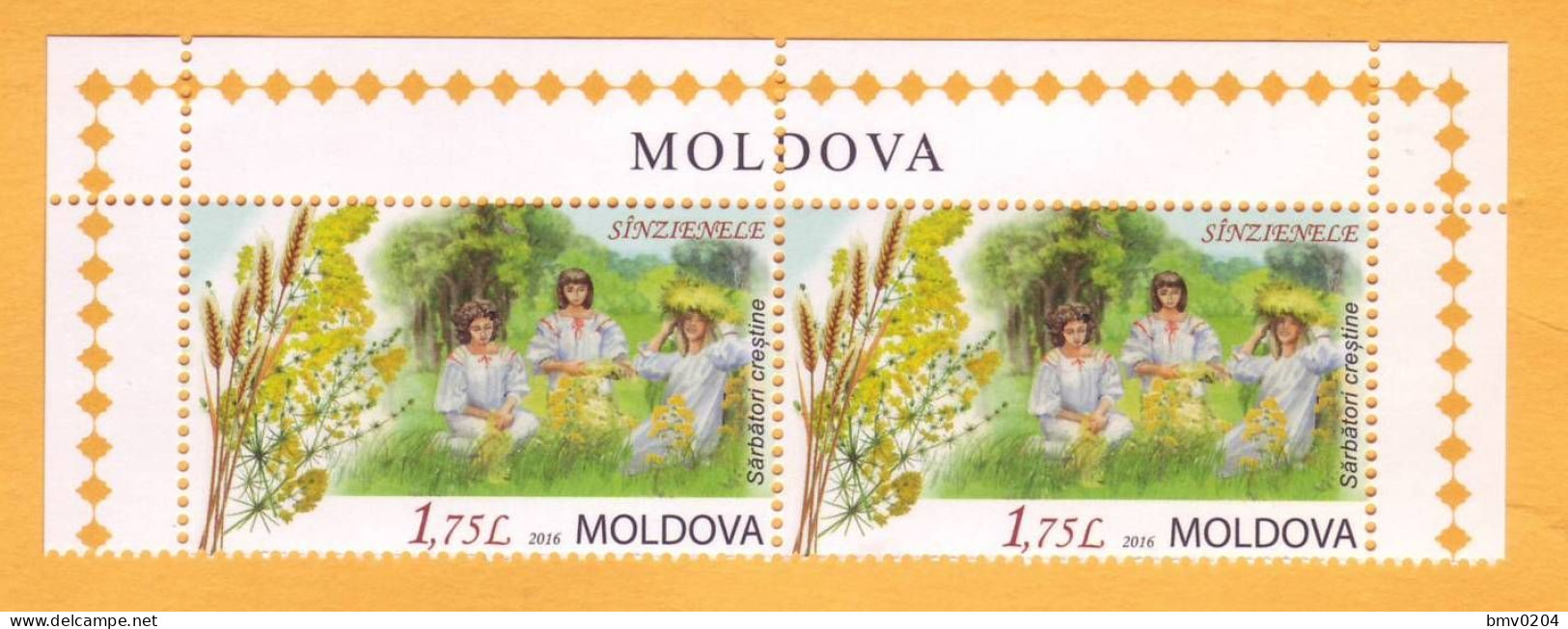 2016  Moldova Moldavie  Christmas Holy Prophet  Flowers, Bouquets  2v Mint - Christianisme