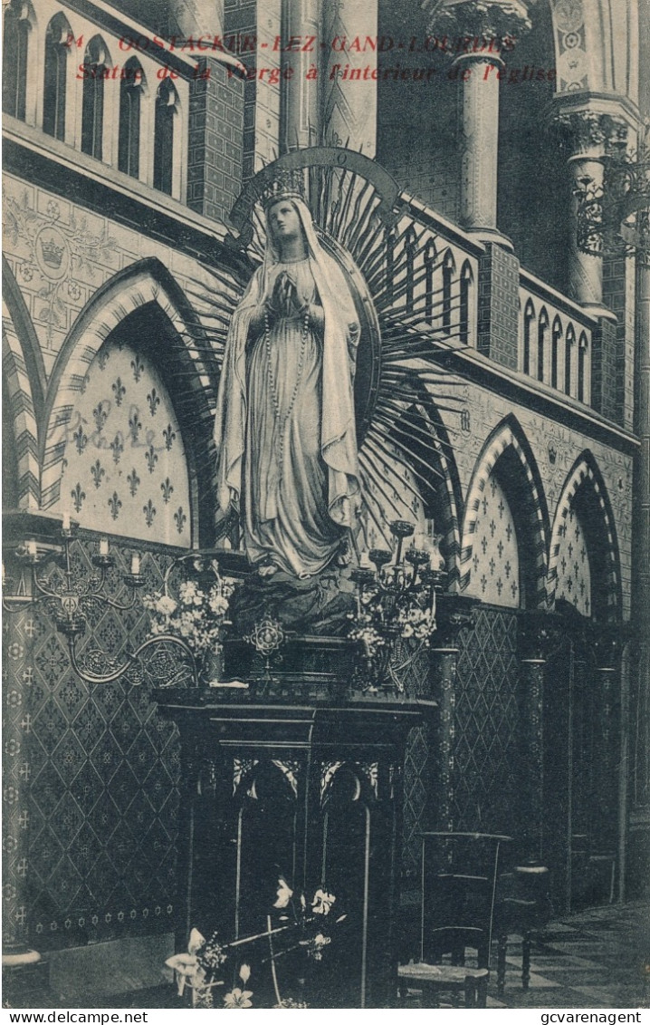 OOSTAKKER     STATUE DE LA VIERGE A L'INTERIEUR DE L'EGLISE      2 SCANS - Gent