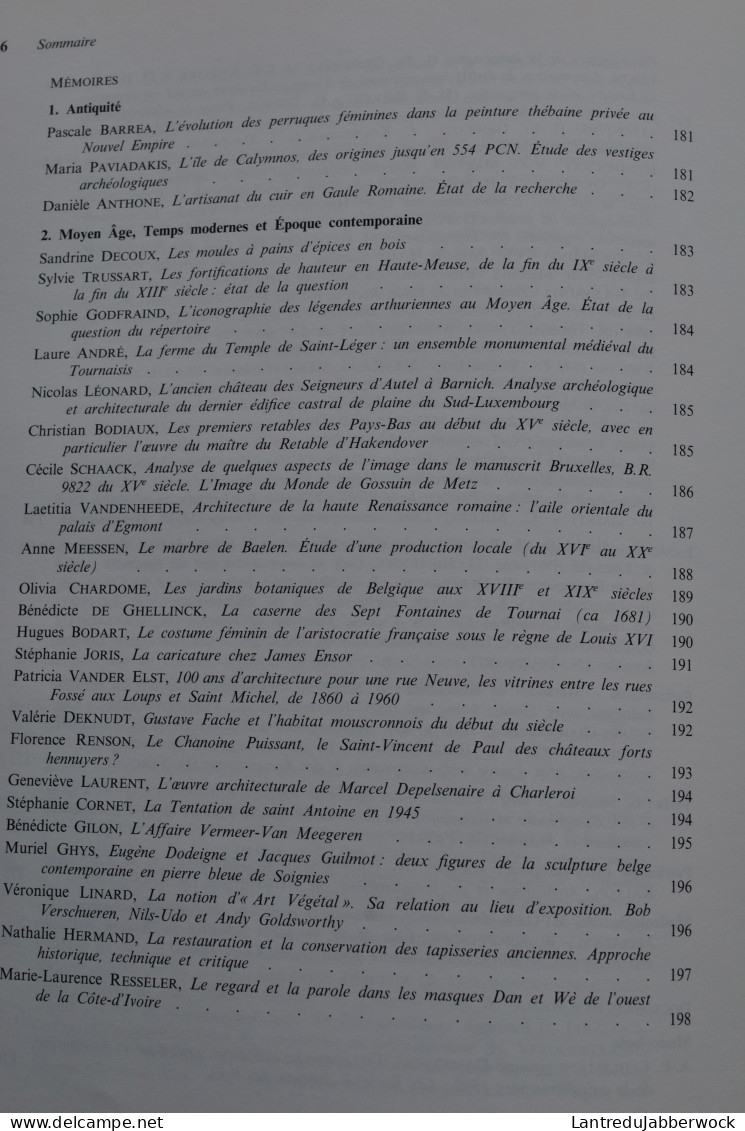 REVUE DES ARCHÉOLOGUES ET HISTORIENS D'ART DE LOUVAIN 29 Palais D'Egmont Fayd'herbe Eglise Riches-Claires Contimporanul - Art