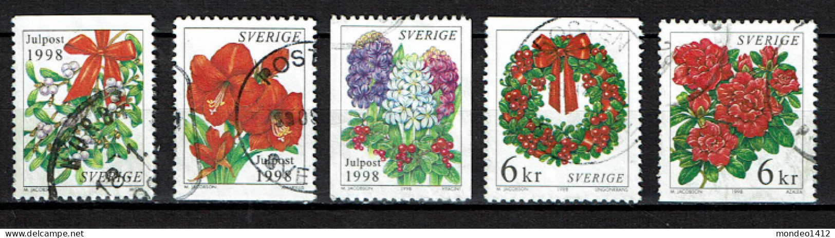 Sweden 1998 - Yv 2066/70 - Christmas Stamps, Fowers, Fleur, Fleurs, Weihnachtsblumen - Complete - Used - Used Stamps