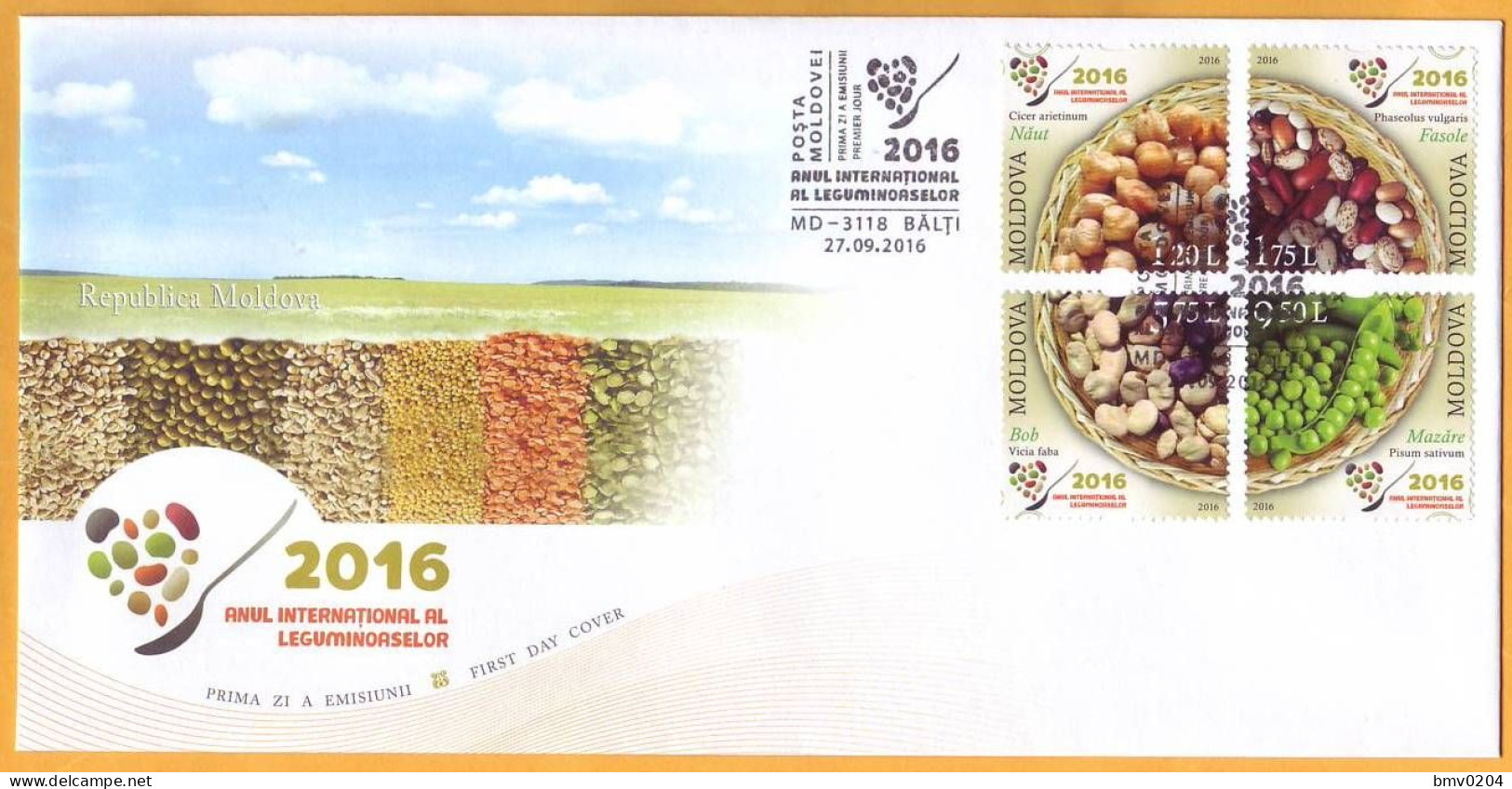 2016  Moldova Moldavie Moldau. International Year Of Legumes. UN.  FDC  "А" Mint - Moldova