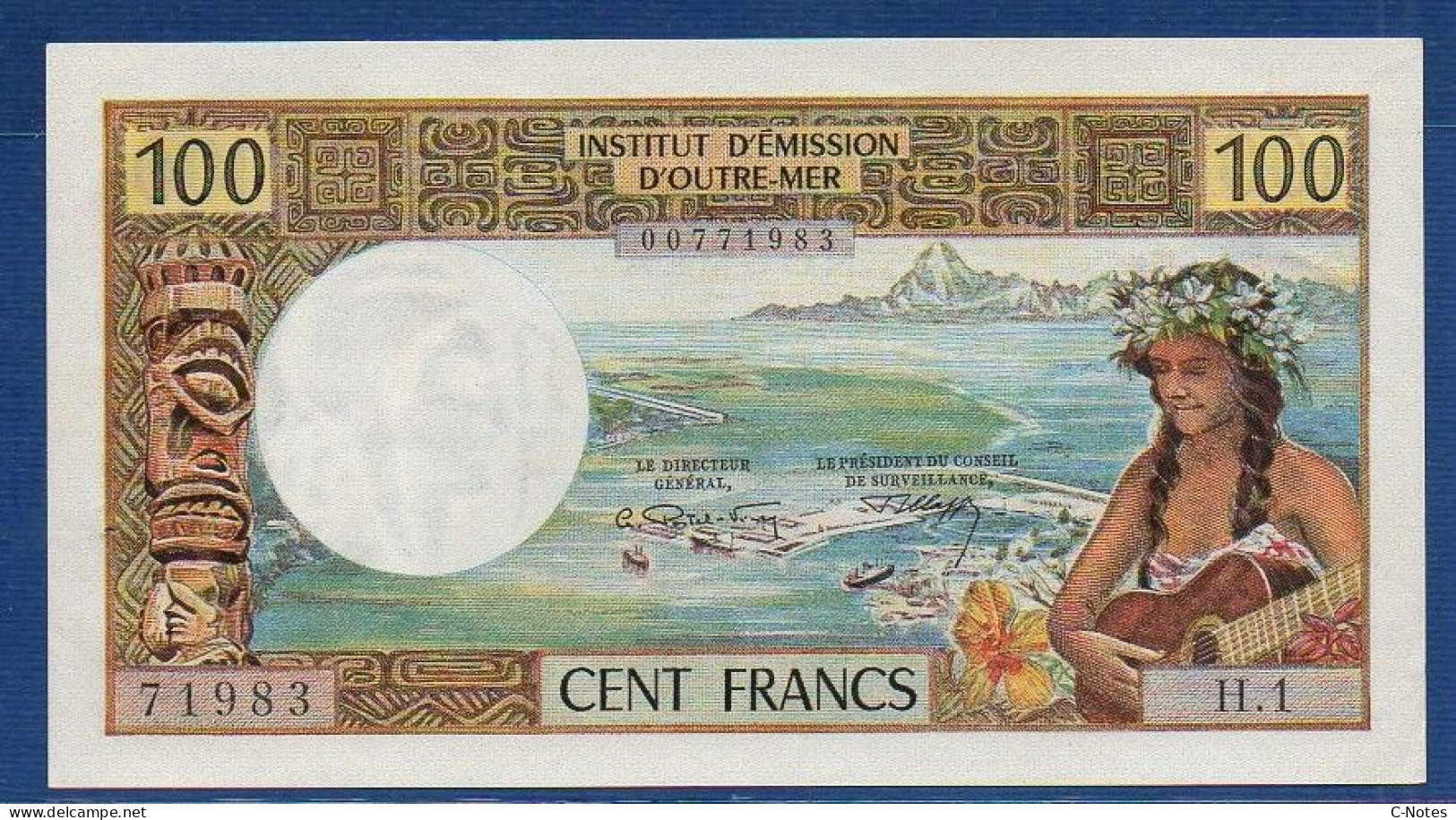 NEW CALEDONIA - Nouméa  - P.59 – 100 Francs ND (1969) AUNC, S/n H.1 71983 - Numea (Nueva Caledonia 1873-1985)