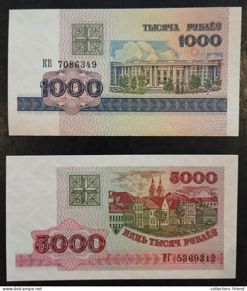 Belarus (2 Notes 1998) - 1000 (P16) + 5000 (P17) Roubles - UNC - Wit-Rusland