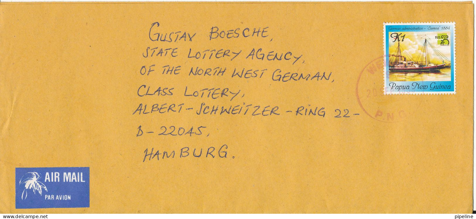 Papua New Guinea Cover Sent Air Mail To Germany 20-9-1999 Single Franked - Papua New Guinea