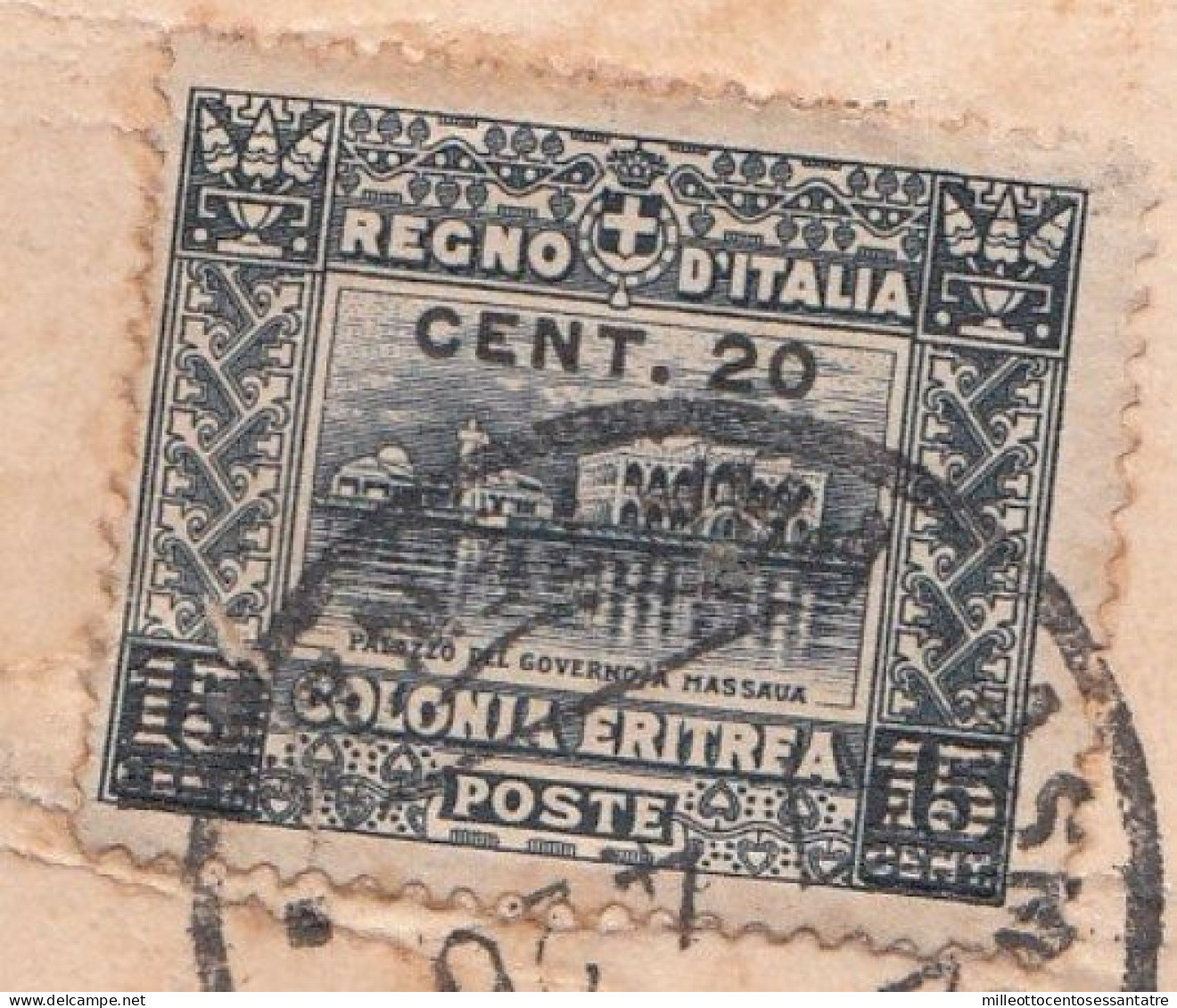 CO776 - ERITREA - Cartolina Fotografica Del 1926 Da Asmara A Roma Con Cent. 20 Su 15 - Soggetti Africano - - Erythrée