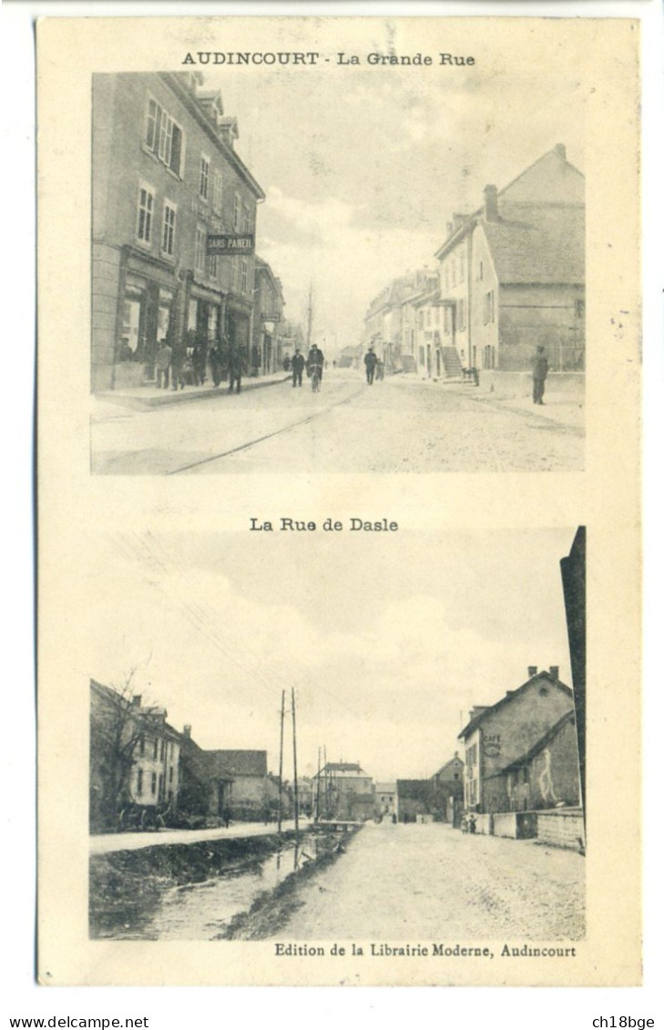 CPA 25 Doubs - AUDINCOURT - Multivues - La Grande Rue -  La Rue De Dasle - Montbéliard