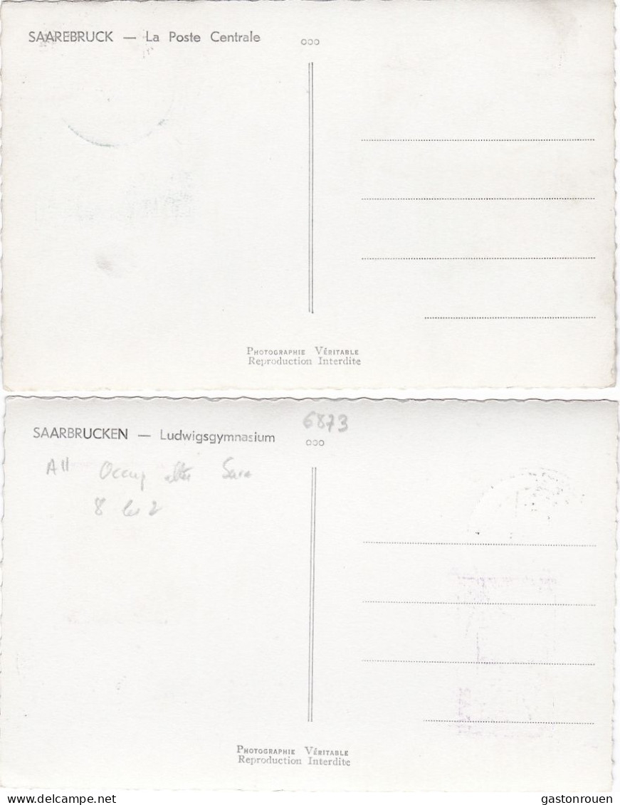 Carte Maximum Allemagne Occupation Française Sarre Saar 1954 2 Cartes Sarrebruck - Tarjetas – Máxima