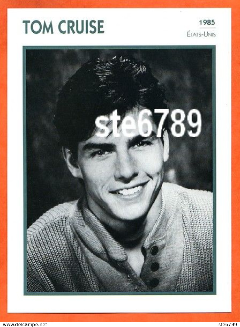 TOM CRUISE 1985 Etats Unis  Filmographie Biographie Fiche Acteur Actrice Cinéma - Andere & Zonder Classificatie