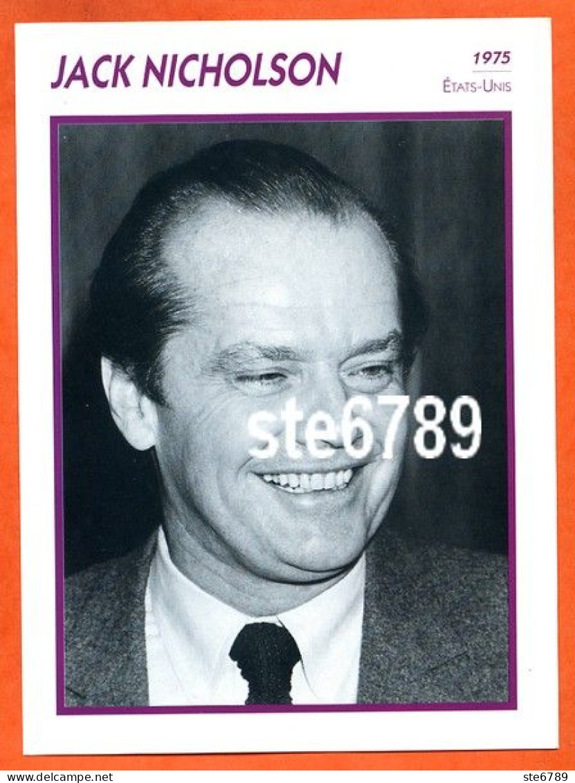 JACK NICHOLSON 1975 Etats Unis Filmographie Biographie Fiche Acteur Actrice Cinéma - Sonstige & Ohne Zuordnung