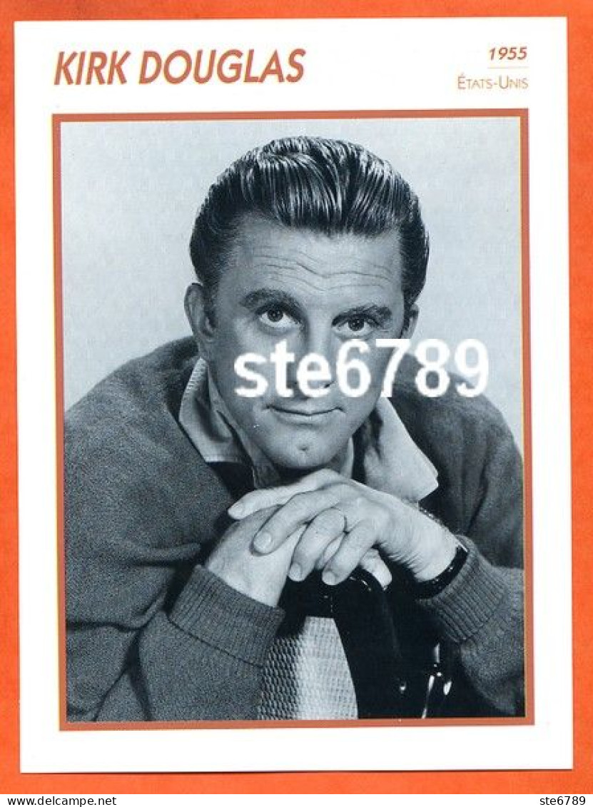 KIRK DOUGLAS 1955 Etats Unis Filmographie Biographie Fiche Acteur Actrice Cinéma - Sonstige & Ohne Zuordnung