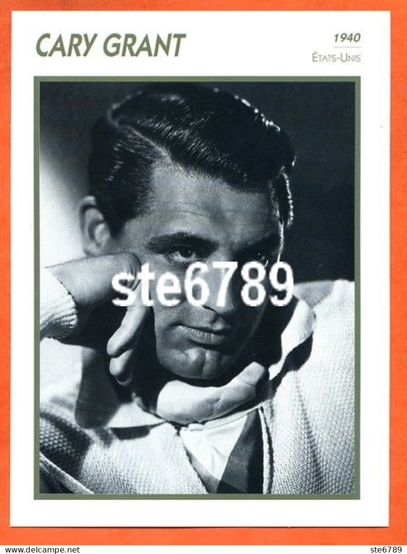 CARY GRANT 1940 Etats Unis Filmographie Biographie Fiche Acteur Actrice Cinéma - Altri & Non Classificati