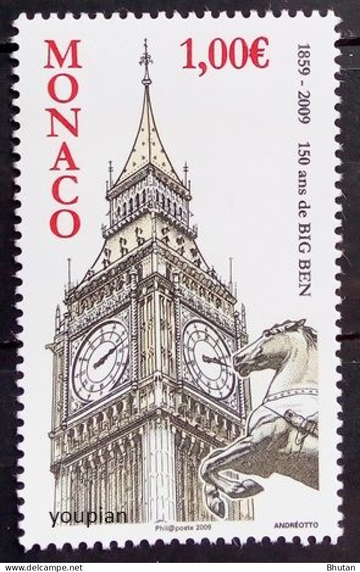 Monaco 2009, 150 Years Big Ben, MNH Single Stamp - Ongebruikt