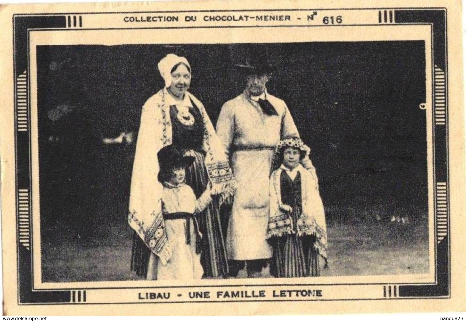 IMAGE CHROMO CHOCOLAT MENIER NOISIEL N° 616 : LETTONIE LIBAU - UNE FAMILLE LETTONE - Menier